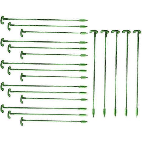Grüne Pflanzenstützstäbe für den Garten, 27 cm lange Stängelstäbe für Tomaten, Pfingstrosen, Blumen, 20er-Packung, robuste Gartenpflanzenstäbe (1/5)