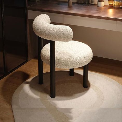 Chaise de maquillage avec dossier pour femmes, filles et enfants – Chaise de coiffeuse multifonctionnelle pour salon et chambre à coucher – Petit et élégant (1/5)