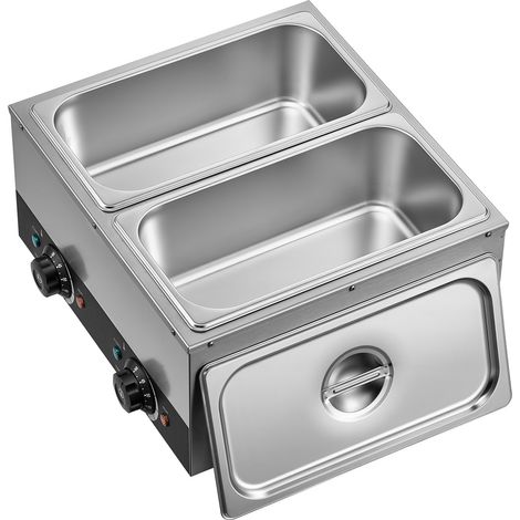 Mophorn Fondoir à chocolat électrique avec 2 cuves, puissance de 1600 W et contrôle thermique indépendant. Capacité de 8,2 kg, température réglable de 30 à 85 °C, conçu en acier inoxydable (1/5)