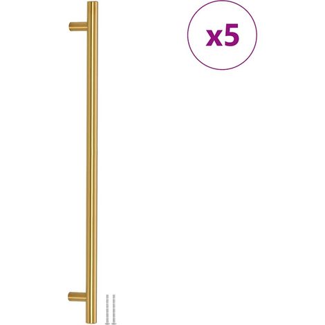 Poignées d'armoire 5 pcs  Poignée de meuble doré 480 mm acier inoxydable CFW67555 (1/5)
