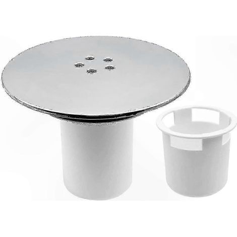 Grille de bonde de douche chromée avec bouchon de remplacement de diamètre de trou de 90 mm/115 mm, adaptée aux salles de bains. (1/5)