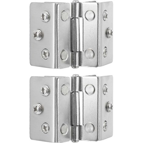 2 charnières pour porte vitrée, charnières professionnelles pour vitrine, charnières en acier inoxydable (1/3)