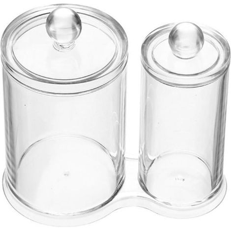 Transparent Makeup Cotton Organizer with Lid Compact and