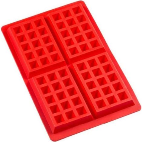 Set di 2 stampi in silicone per wafer di cioccolato/torte/gelato/barrette di cioccolato (rettangolo rosso)