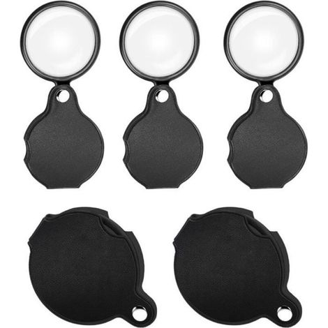 Loupe De Poche - Grossissement X10 - Dimensions 7 x 5,6 cm - Pour Lecture Cartes Etiquettes Travaux Manuels - Lot De 5 (1/5)