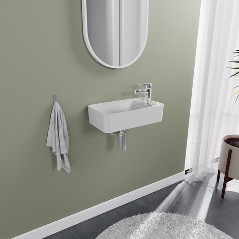 ESSENZA Wandwaschbecken L.40 x H10 x T.23 cm rechteckig weiße Keramik