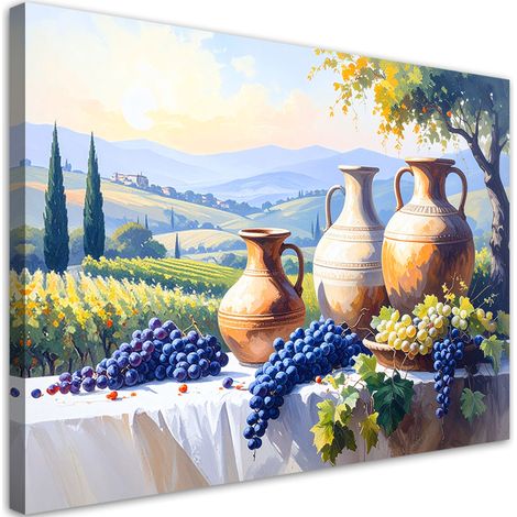 Image sur Toile, Vignobles de Toscane cruches paysage,30x20 (1/4)