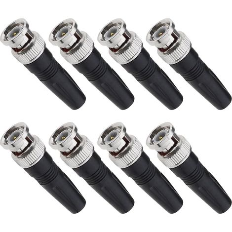 8pcs BNC Connecteur Mâle Remplacement BNC Mâle Adaptateur à Souder Accessoires pour CCTV Système de Sécurité à Domicile Caméra Audio Caoutchouc