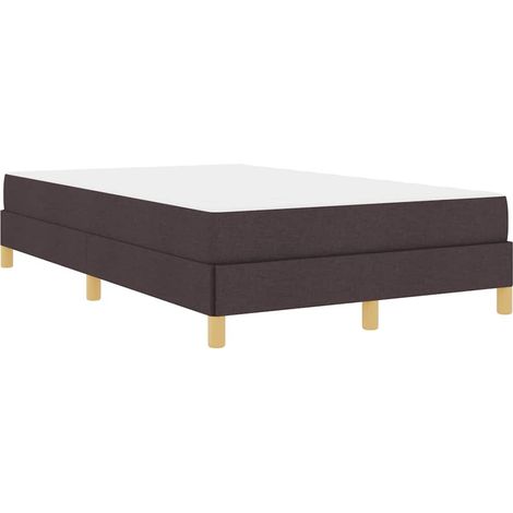 Lit double,Lit adulte,Lit à ressorts Marron 120 x 200 cm Tissu, Bois Engineered (1/5)