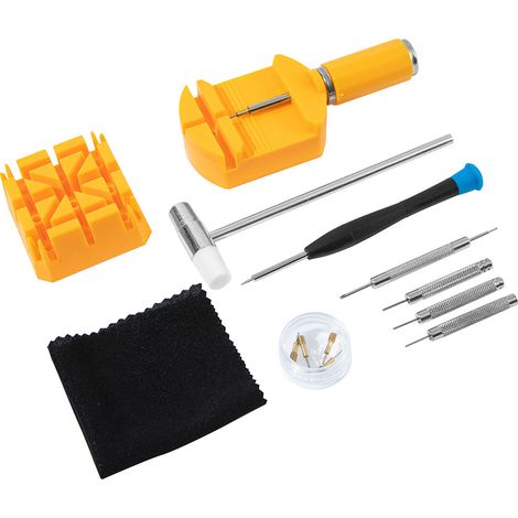 Uhrenreparatur-Werkzeugset, Werkzeugsatz zum Entfernen und Ersetzen von Uhrenarmbändern, 10-teiliges Set zum Reparieren, Zerlegen und Ersetzen von Uhrenarmbändern, zum Einstellen und Ersetzen von Uhre (1/5)