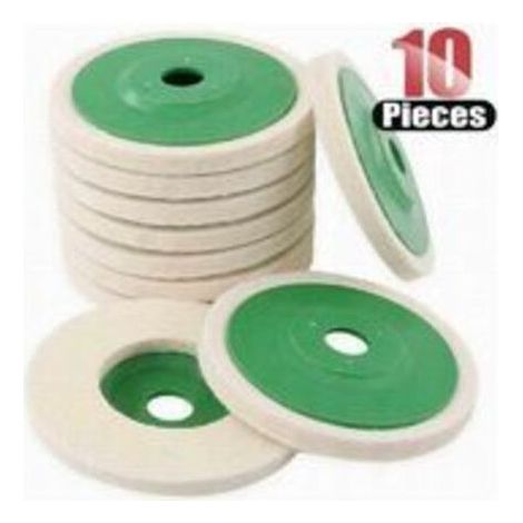 Lot de 10 disques de polissage pour meuleuse d'angle en laine de 4 pouces (10 cm) (1/5)