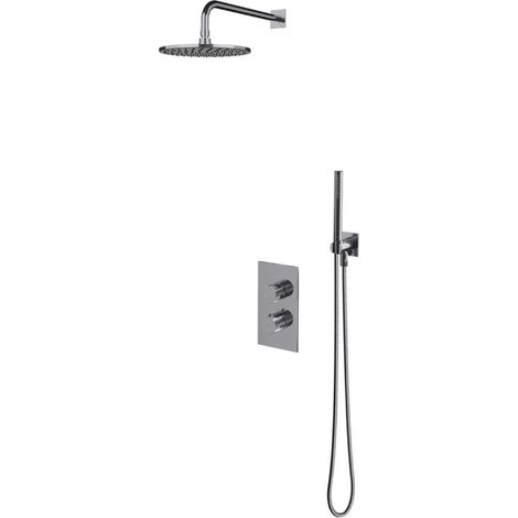 OMNIRES Contour - Set doccia con termostato, ad incasso, con corpo incasso, diametro 25 cm, cromo SYSCT11CR