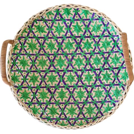 Set de trois plateaux en bambou tressé (1/5)