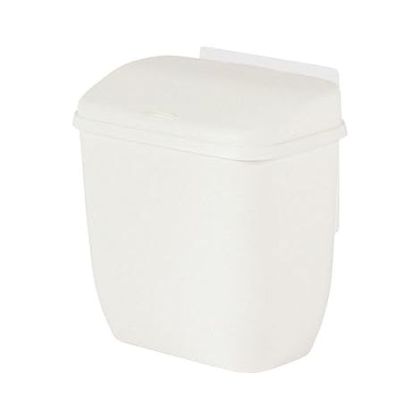 Poubelle Murale WC avec Couvercle Plat, Poubelle Amovible en PP - Mini Poubelle Amovible - pour Cuisine Chambre Salle De Bains Blanc (1/5)