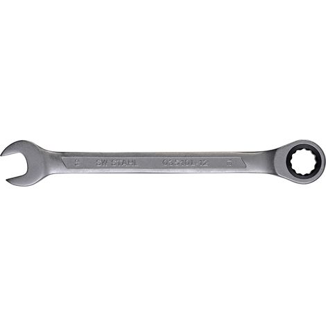 SW-Stahl 03510L-12 Gabelringratschenschlüssel 12 mm I feinverzahnt mit 72 Zähnen I Maulschlüssel mit Ringratsche I Ringratschenmaulschlüssel I Ringmaulschlüssel