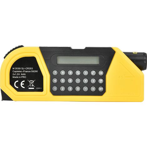 Ruban À Mesurer Laser Multifonction Avec Calculatrice Intégrée Pour Travaux De Précision Intérieur Et Extérieur - 1 Pièce (1/5)