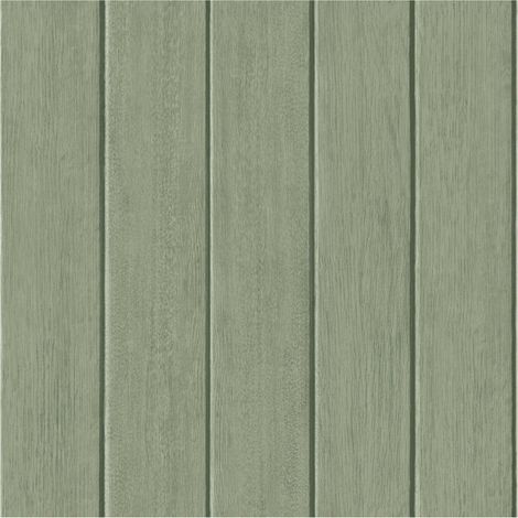 Fine Decor Painted Wood Panel Green Wallpaper Paste The Paper Washable Plank (1/4)