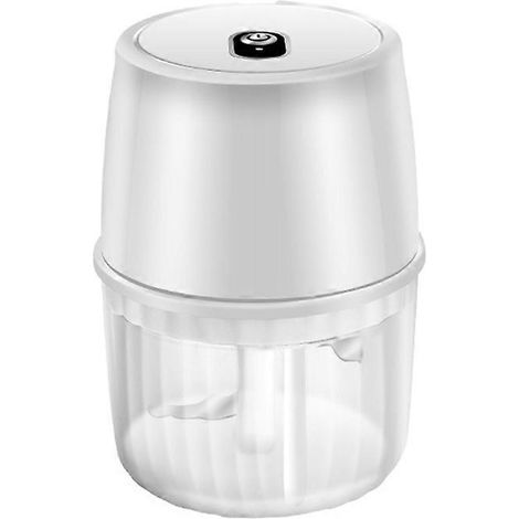 Hachoir à ail électrique USB 250 ml, hachoir sans fil portable, petit robot culinaire pour hacher l'ail et le gingembre - Blanc (1/5)