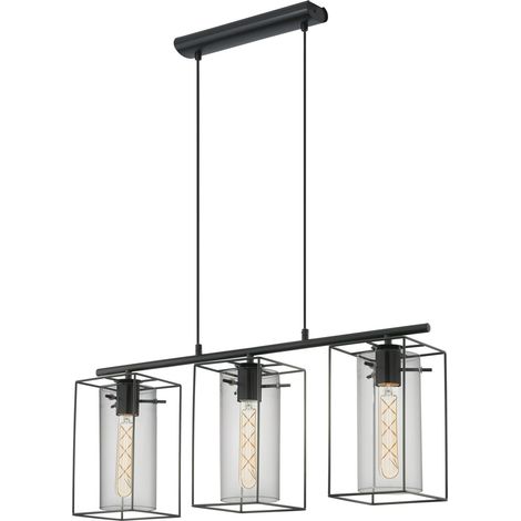 Lustre LONCINO, suspension à 3 flammes vintage, lampe suspendue rétro (1/5)