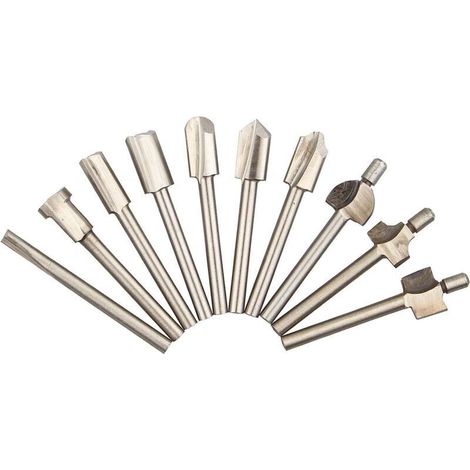 10 pcs HSS Router Bois Fraise Bits de coupe des fichiers pour Dremel Outil rotatif de charpentier outils de travail du bois (1/5)