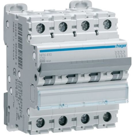 HAGER - NGN416 - Disjoncteur 4P 6/10kA D-16A 4M (1/5)