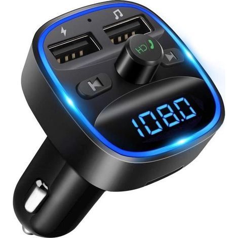 [Versione 2020] Trasmettitore FM Bluetooth LENCENT, lettore MP3 Bluetooth, adattatore radio wireless, kit trasmettitore FM per auto, caricatore (1/4)