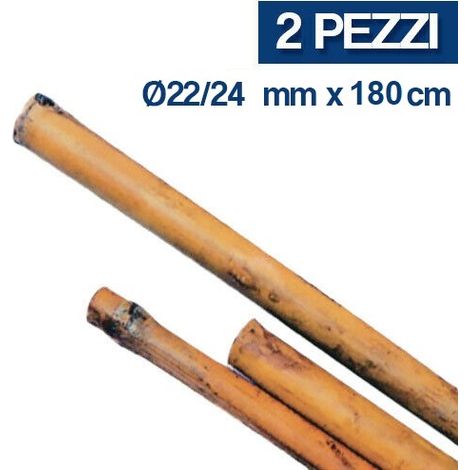 2 PZ TUTORE CANNA BAMBU BAMBOO SOSTEGNO ORTAGGI H CM 180 D MM 22/24 (17688/2)