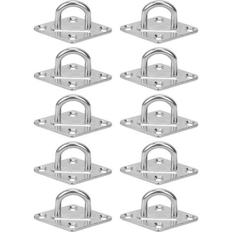 Plaque à œil en forme de diamant M5, 4 trous, crochet de roulement en acier inoxydable 304 pour bateau, 10 pièces (1/5)