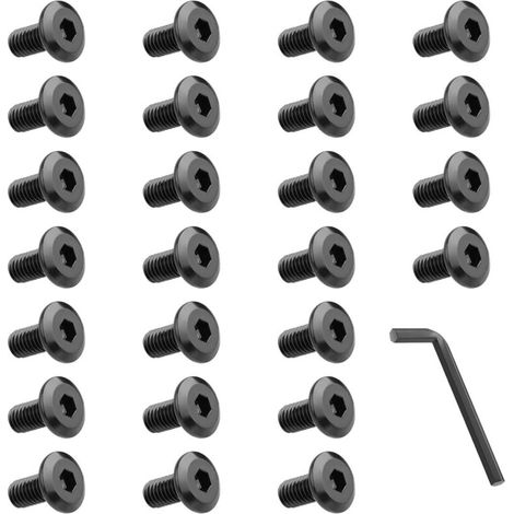Senkkopfschrauben, 25 Stück, Innensechskant mit Innensechskantschlüssel, in A2 V2A, Vollsechskantgewinde, M6x12 mm