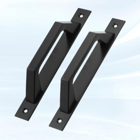 Lot de 2 poignées de porte en forme de D pour porte de jardin en bois Noir 200 mm (1/5)