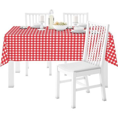 Tapis de pique-nique 1,6 x 1,6m Nappe de camping jetable motif à carreaux rouges classique idéale pour les parcs et les pelouses (1/4)