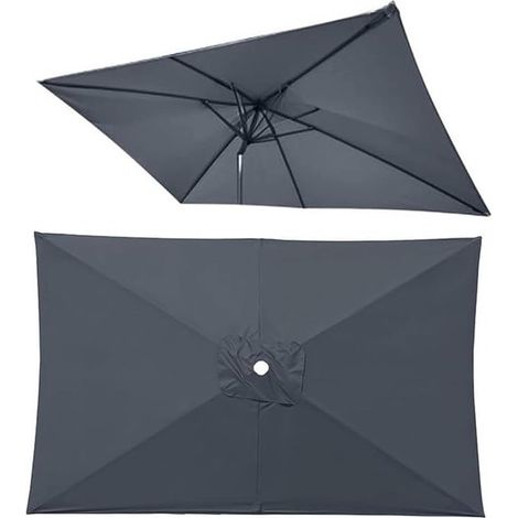 Toldo de repuesto para sombrilla de patio de 3×2 m con 6 varillas，toldo de repuesto para sombrilla de exterior，apto para playas y piscinas
