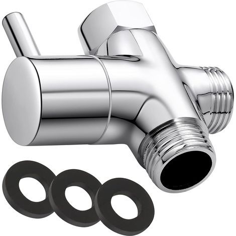 Vanne à 3 voies G1/2", vanne à 3 voies en laiton massif, ensemble de douchette à main, accessoires universels (1/5)
