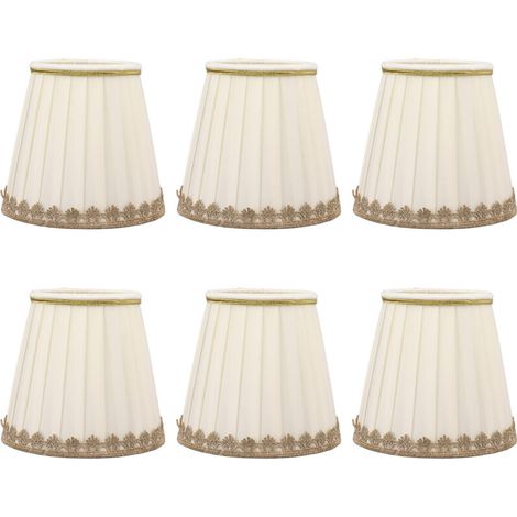 Abat-jour Clip-on 6PCS Set Fabrics Collection avec Diamètre 9cm Base 14cm Hauteur 13cm pour Lampe Table Mur E14 (1/4)