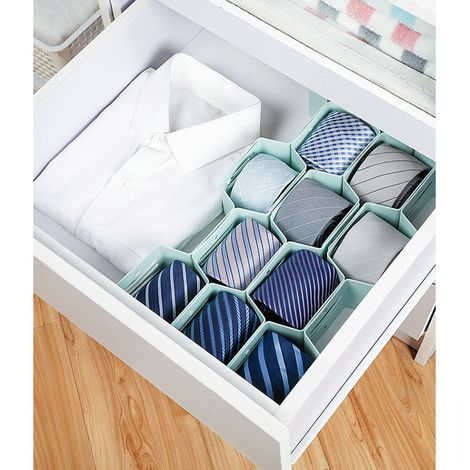 Organisateur de tiroir de rangement pour sous-vêtements (12 feuilles) - Bleu clair (1/5)