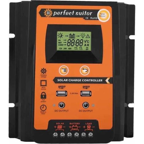 Contrôleur de Charge Solaire - Non spécifié - 12V/24V 30A - MPPT - Double Affichage LCD - Garantie 2 ans (1/4)