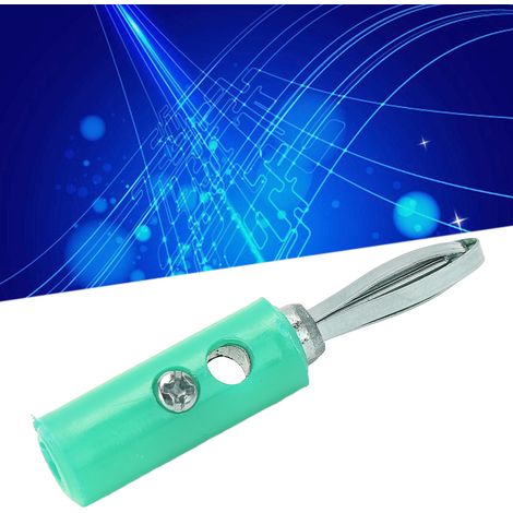 Connecteur d'instrument pédagogique JT-002, fiche banane 4 mm, nouveau type, en alliage de cuivre, à câblage croisé, sans soudure (vert) (1/5)