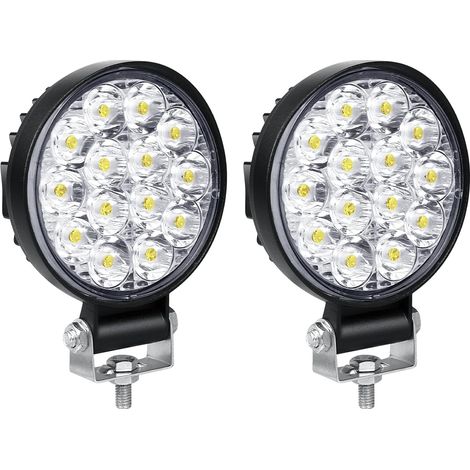 2PCS Projecteur LED 42W 3.2'' IP67 12V 24V Pour 4x4 Camion Tracteur SUV Bateau (1/5)