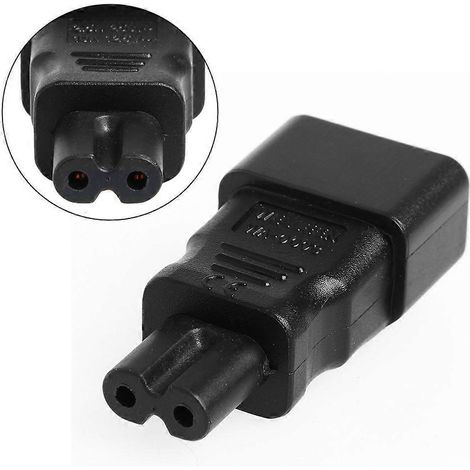 Adaptateur secteur IEC320 C14 3 broches femelle vers C7 mâle, 10 A, noir (1/4)