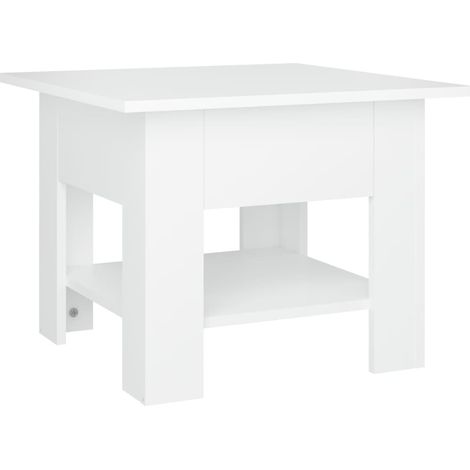 Maison Exclusive - Couchtisch Weiß 55x55x42 cm Holzwerkstoff