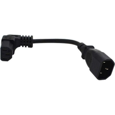 Cordon d'alimentation coudé de 10 cm, 3 broches IEC320 C14 mâle vers C13 femelle, pour cuiseur à riz (1/4)