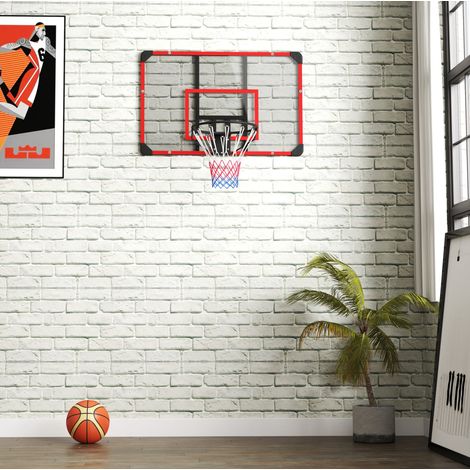 Canestro da basket con tabellone per montaggio a parete, acciaio, nero OKMYHOME (1/5)