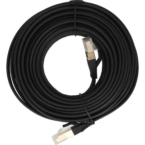 Câble réseau plat blindé Cat 8 avec connecteur RJ45, haut débit 40 Gbit/s, 2000 MHz, 10 mètres. (1/5)