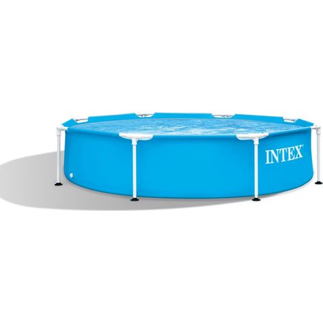 Intex 28205NP – Piscina Fuori Terra Metal Frame Rotonda, 1828 L, Acciaio e PVC, Azzurro, 244x51 cm (1/10)