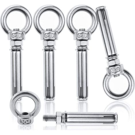 5 Pcs M6 Vis d'expansion Boulon à œil avec Anneau de Levage Oeil de Boulon d'expansion Boulons D'expansion en Acier Inoxydable 304 sunflower (1/2)