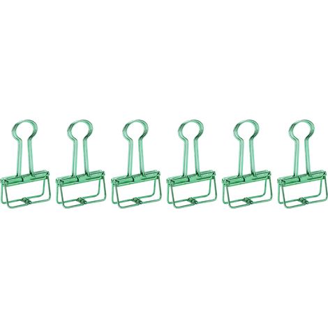Lot de 50 pinces à papier creuses en métal, résistantes et polyvalentes, pour documents, certificats, billets et vêtements (vert). (1/5)