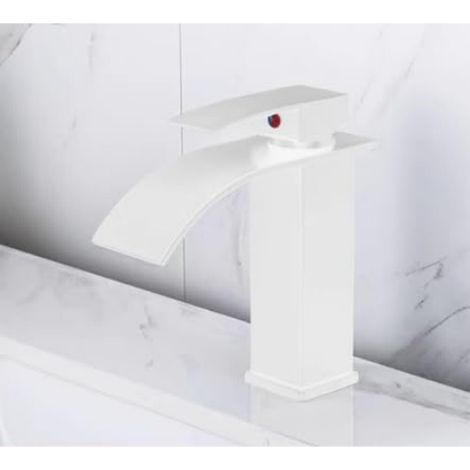 NOIR BEC LARGE CHAUD ET FROID LAVABO DE COMPTOIR DE SALLE DE BAIN ROBINET DOUBLE TROU SIMPLE AVEC TUYAU D’ENTRÉE DE 60 CM (1/5)