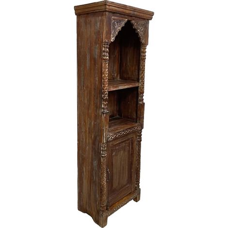 Estantería librería de madera acabado artesanal marrón 58x35x183 cm (1/5)