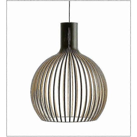 Suspension moderne en bois noir lustre suspendu pour salon ou salle à manger design bois naturel js18-Dia45cm-noir (1/5)