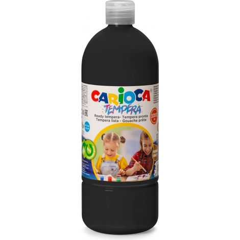 Carioca 1000ml tempera - colori super lavabili - facile da miscelare - applicabile su materiali porosi - alta opacità - colore nero